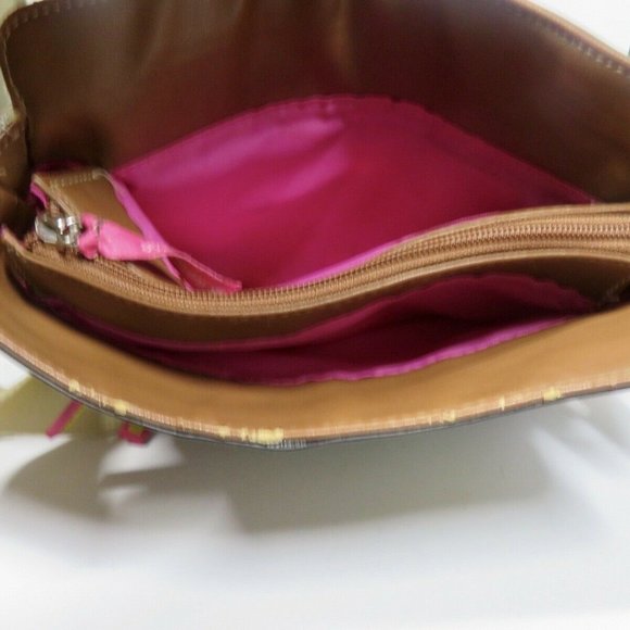 The Sak Boho Crochet Woven Rainbow Striped Shoulder Bag Firm Bottom Braided - Picture 5 of 6